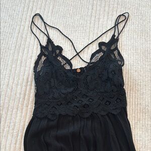 Free People Black Lace Mini Dress